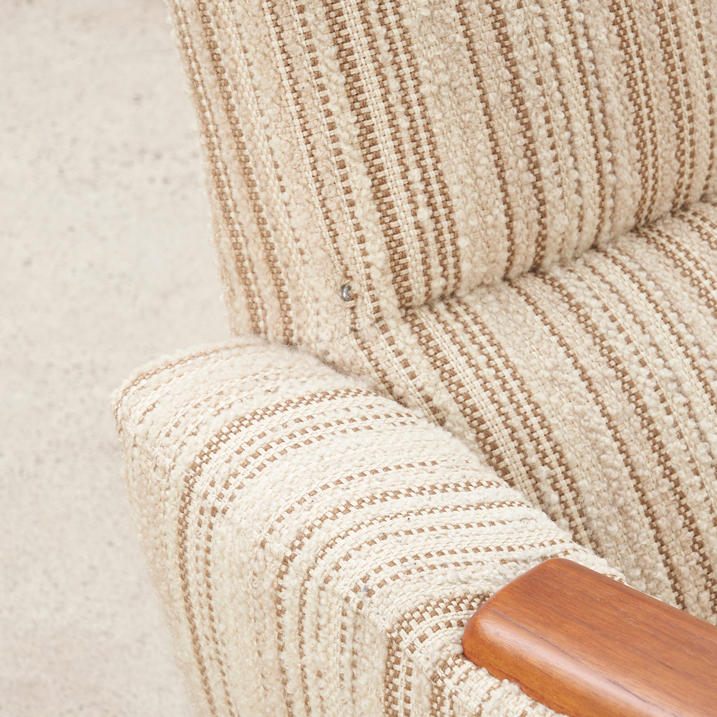 Upholstered Teak Lounge Chair