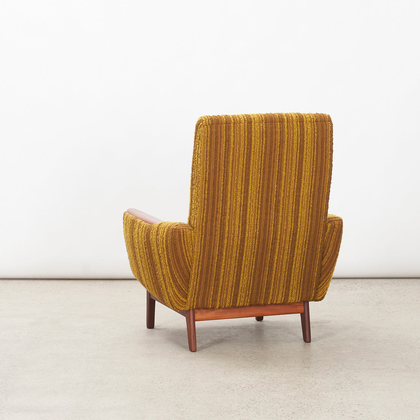 Upholstered Teak Lounge Chair w/ Ottoman