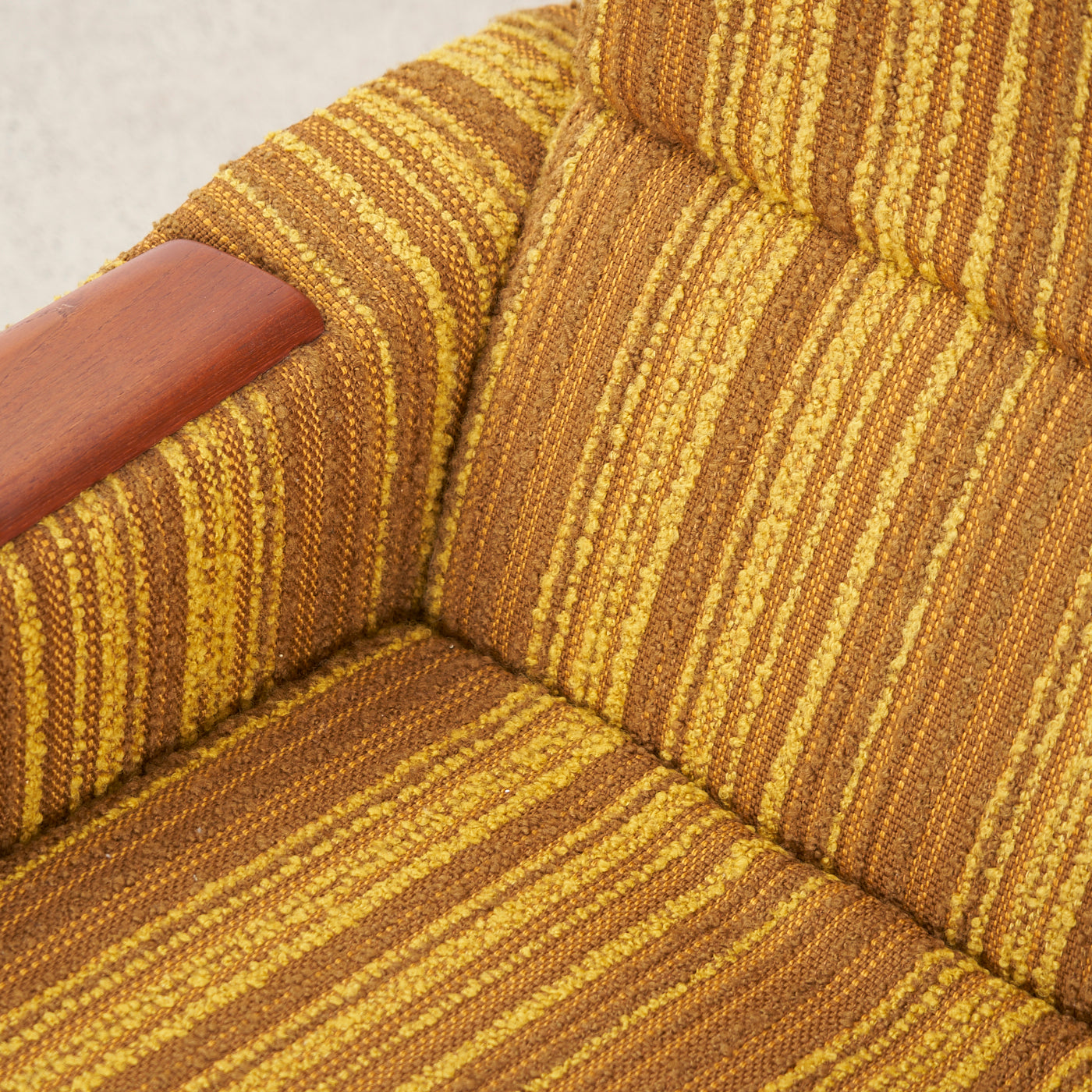 Upholstered Teak Lounge Chair w/ Ottoman