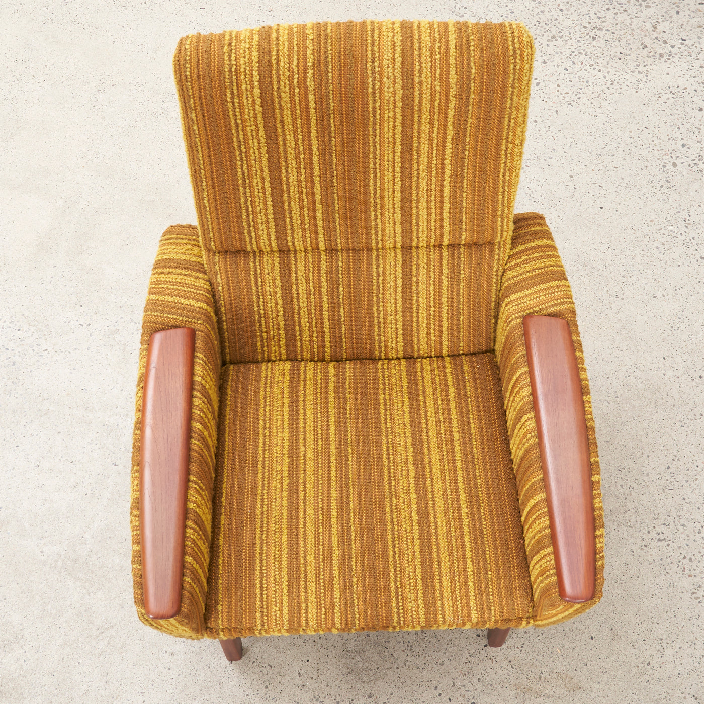 Upholstered Teak Lounge Chair w/ Ottoman