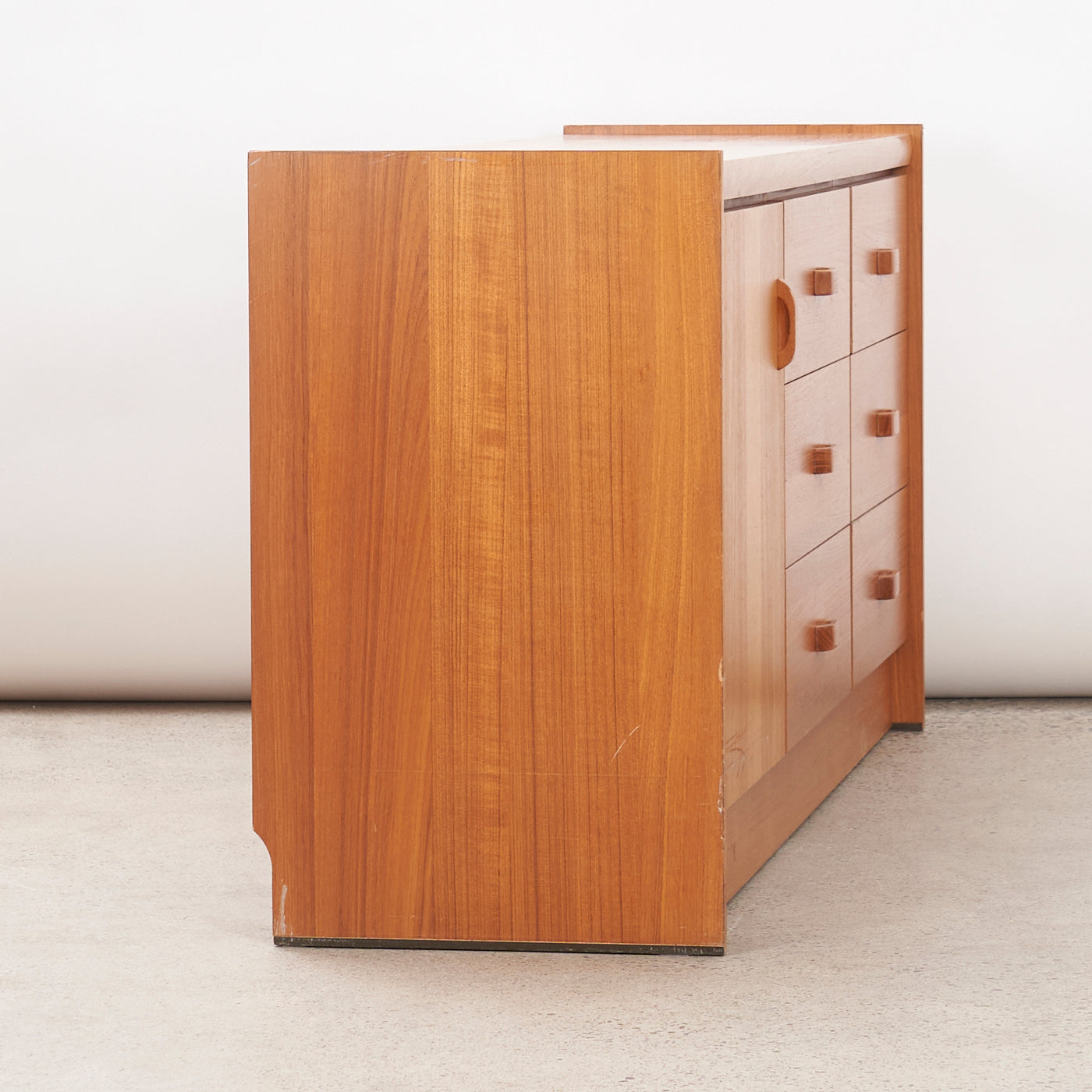 Teak 6-Drawer Dresser w/ Cabinet