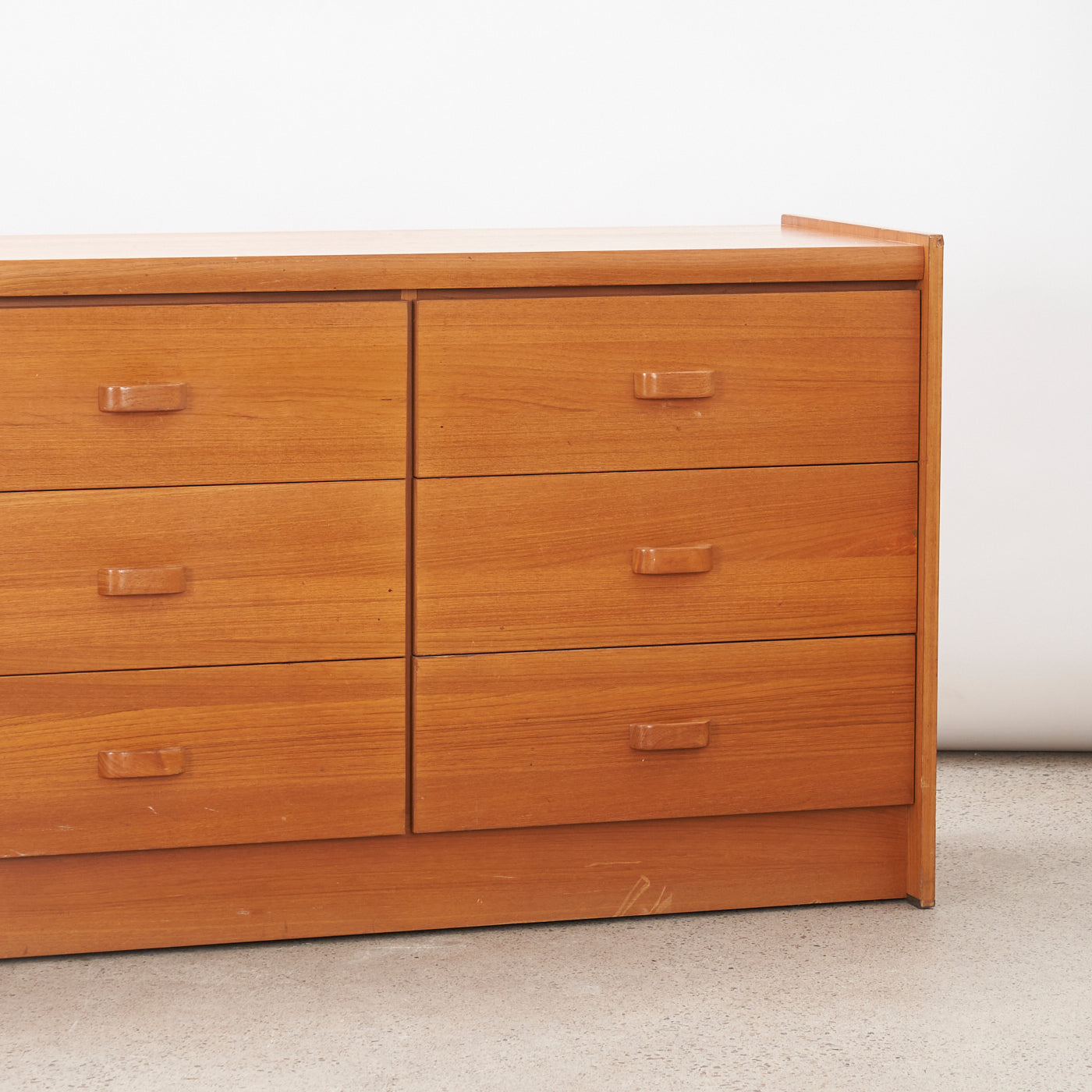 Teak 6-Drawer Dresser w/ Cabinet