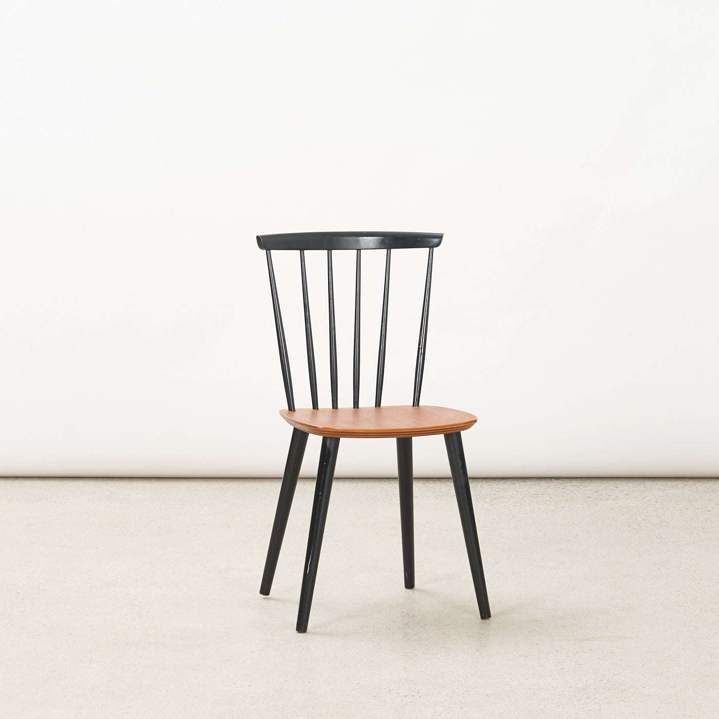 Single Teak Spindle Back Dining Chair