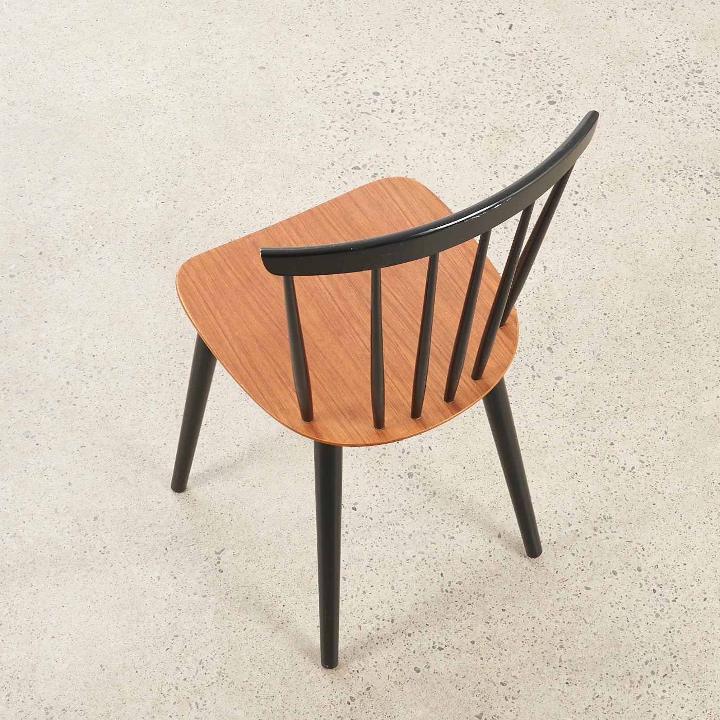 Single Teak Spindle Back Dining Chair