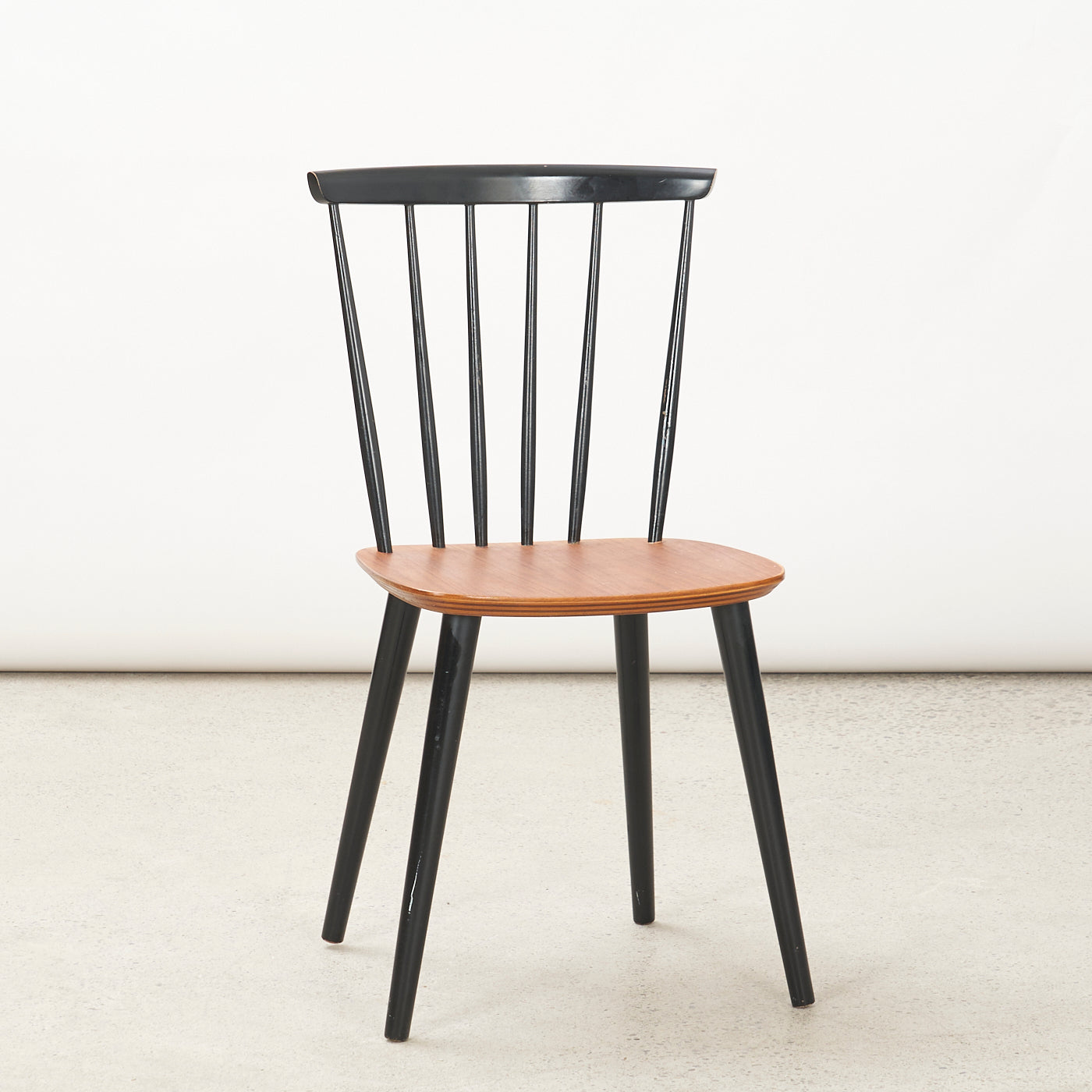 Single Teak Spindle Back Dining Chair