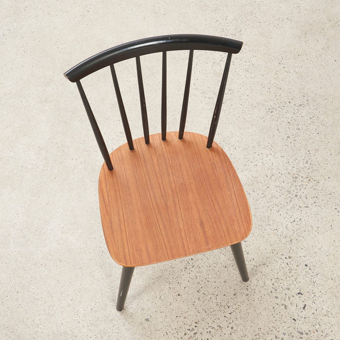 Single Teak Spindle Back Dining Chair