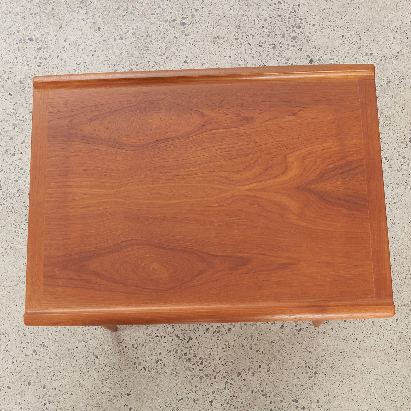 Teak Side Table w/ Slatted Shelf