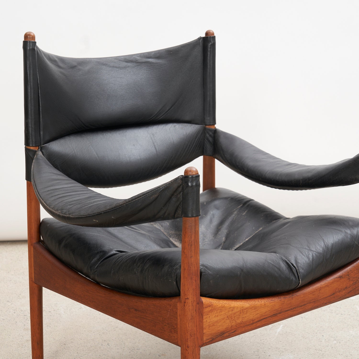 Rosewood 'Modus' Leather Lounge Chair by Kristian Vedel for Søren Willadsen