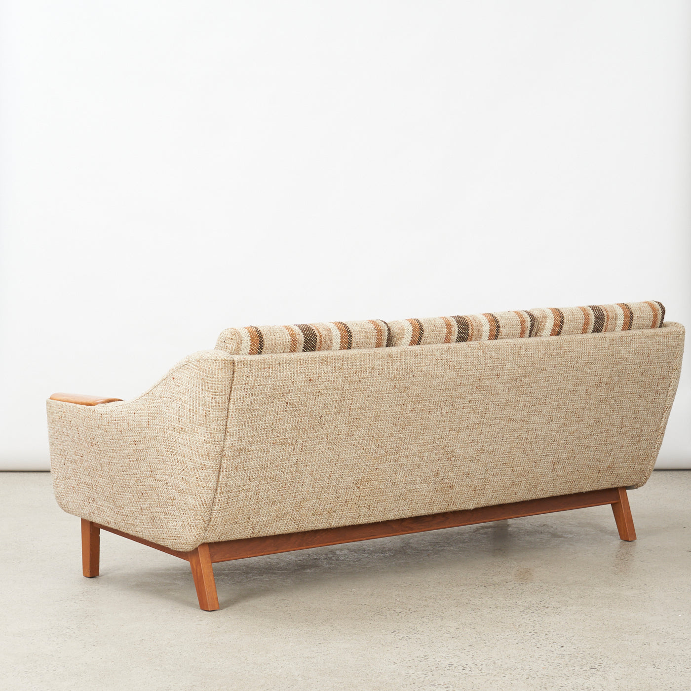 Upholstered Teak 3 Seater Sofa