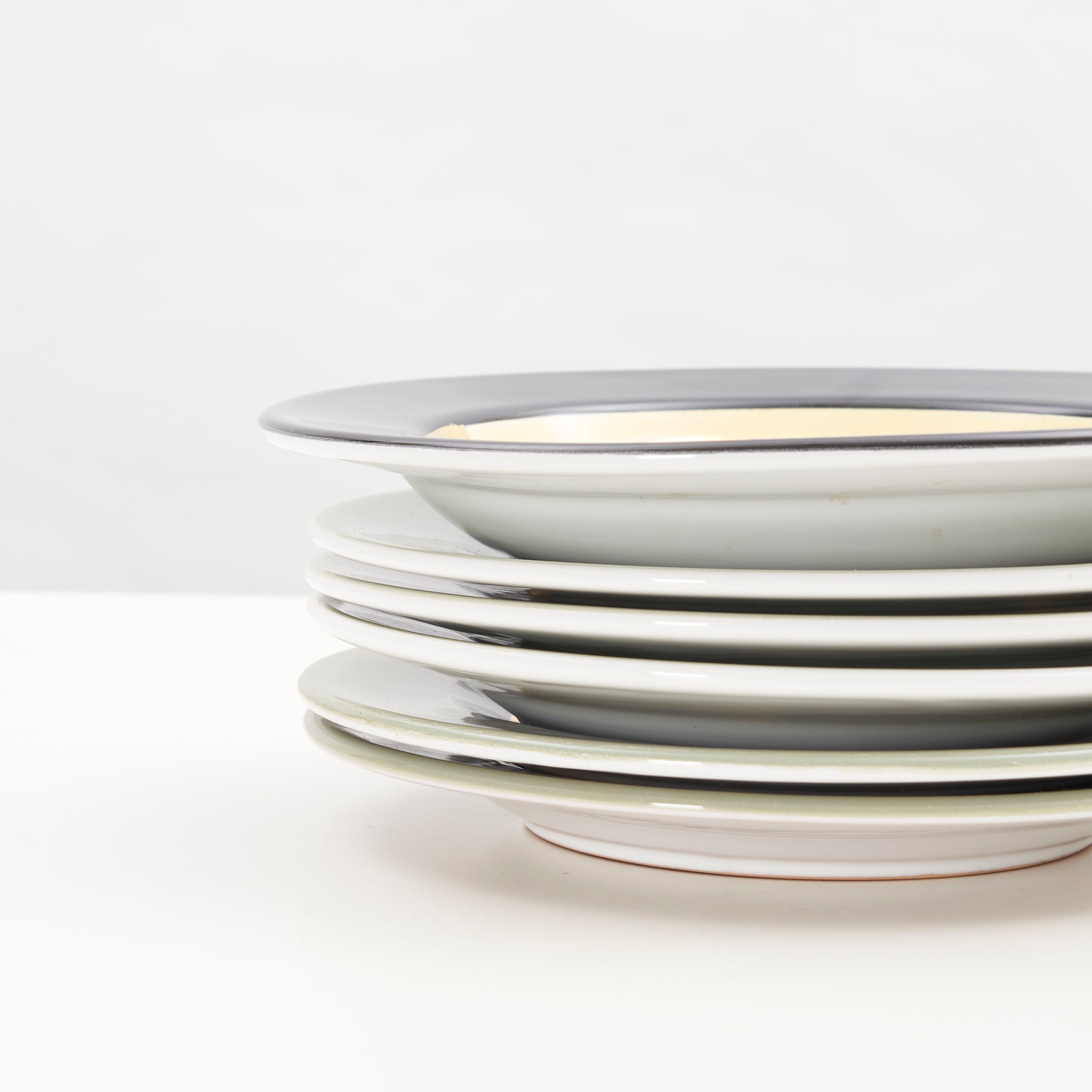 Set of 6 Hand-painted Ceramic Plates by Elizabeth Barrett Roach
