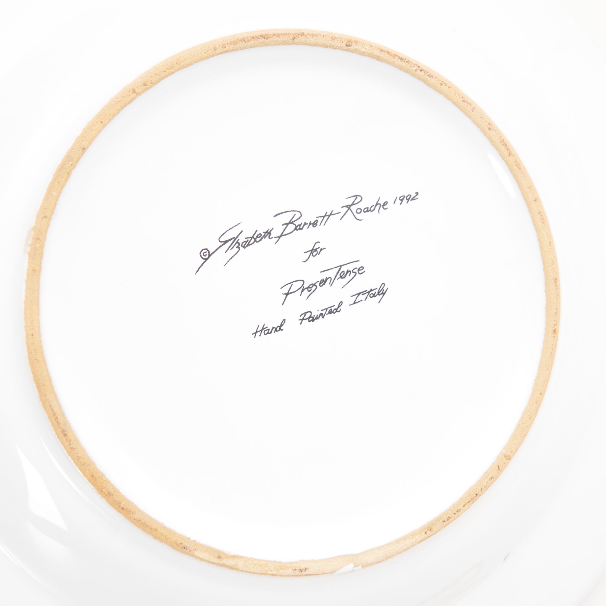 Set of 6 Hand-painted Ceramic Plates by Elizabeth Barrett Roach