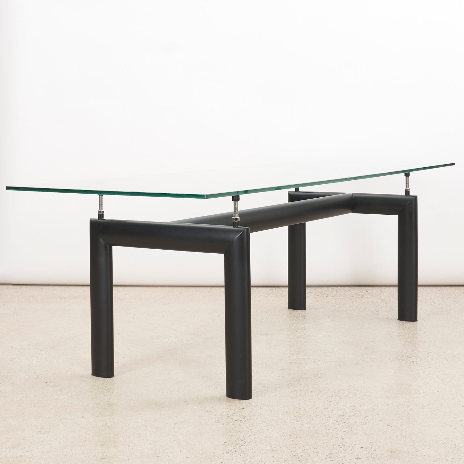 Le Corbusier 'LC6' Table w/ Textured Glass by Cassina