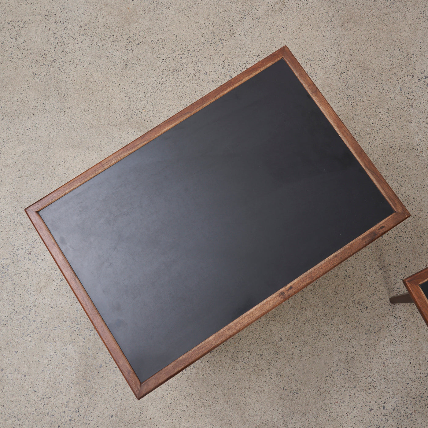 Pair of Laminate Top Walnut Side Tables