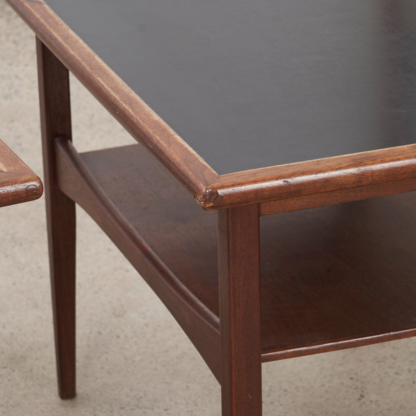 Pair of Laminate Top Walnut Side Tables