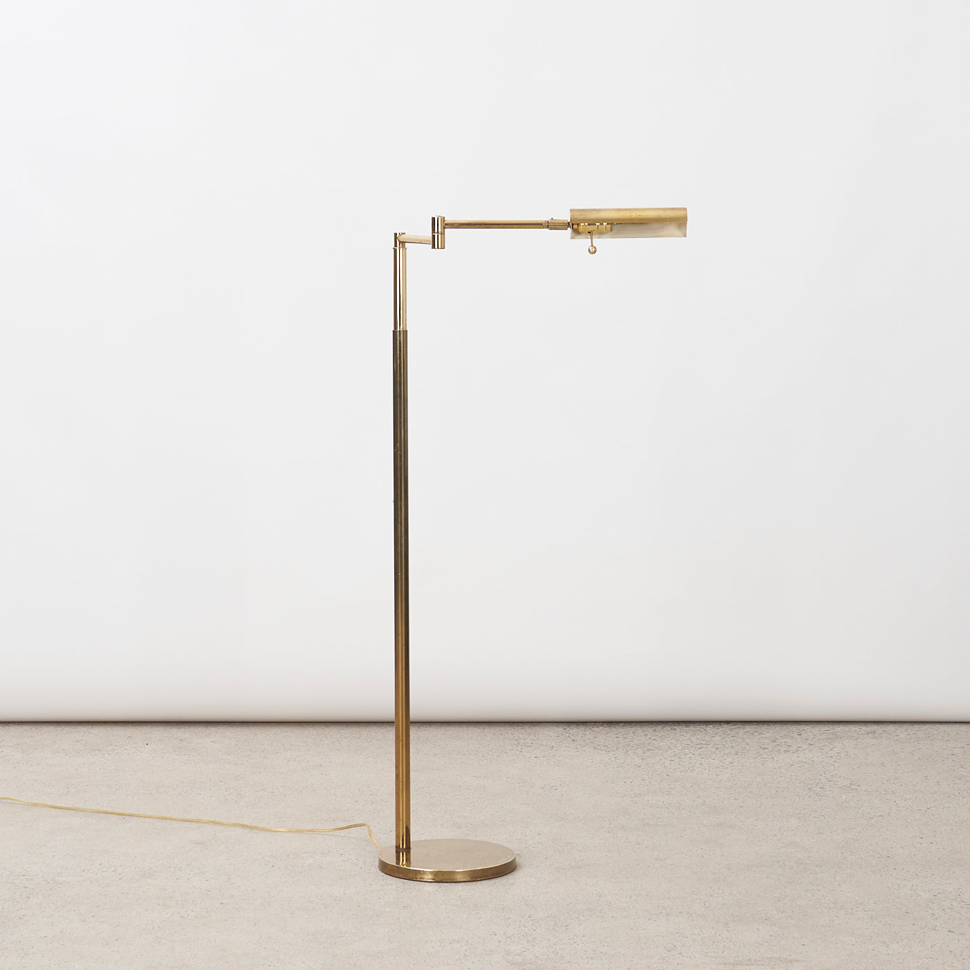 Brass Swing Arm Floor Lamp by Koch & Lowy