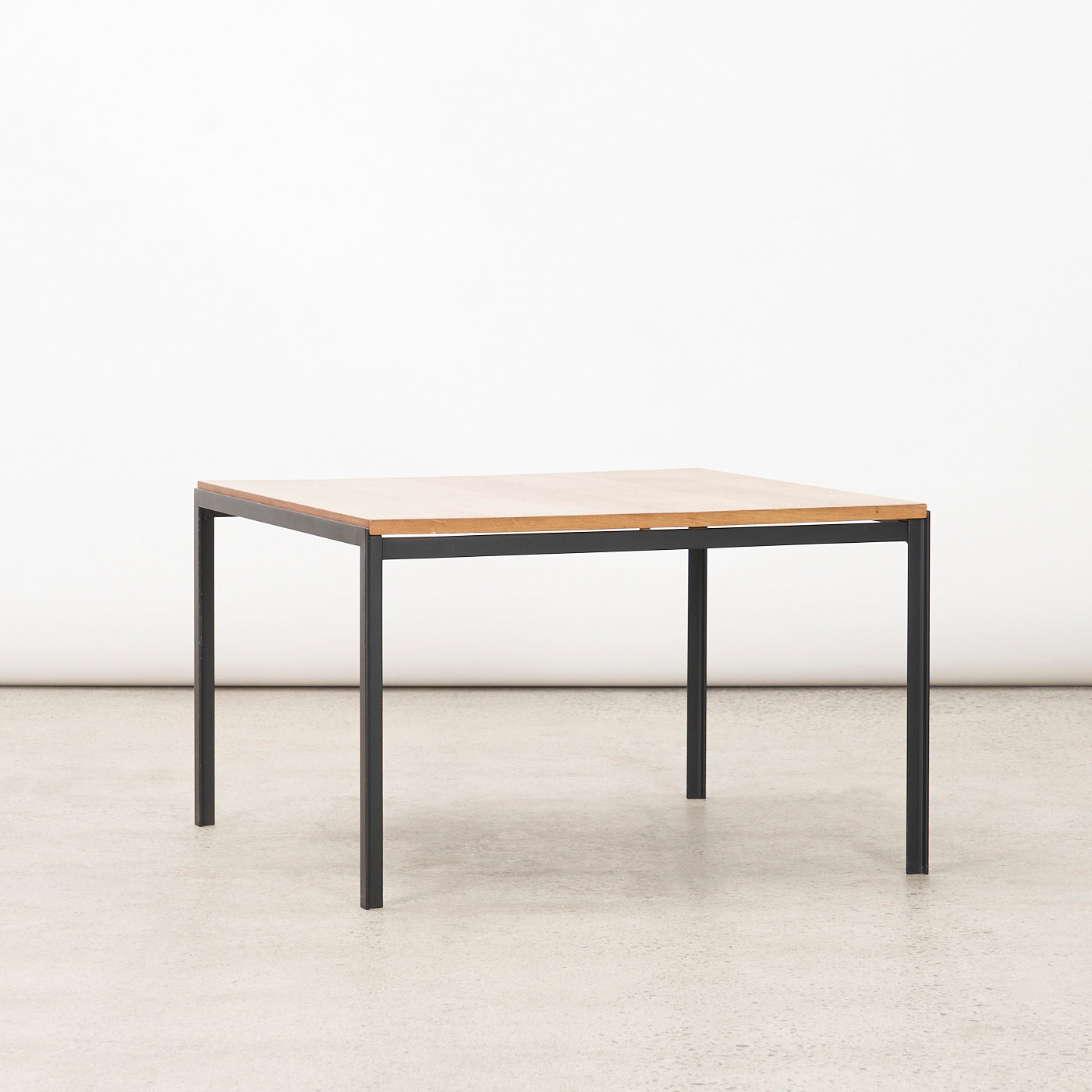 Walnut Side Table w/ Metal Base