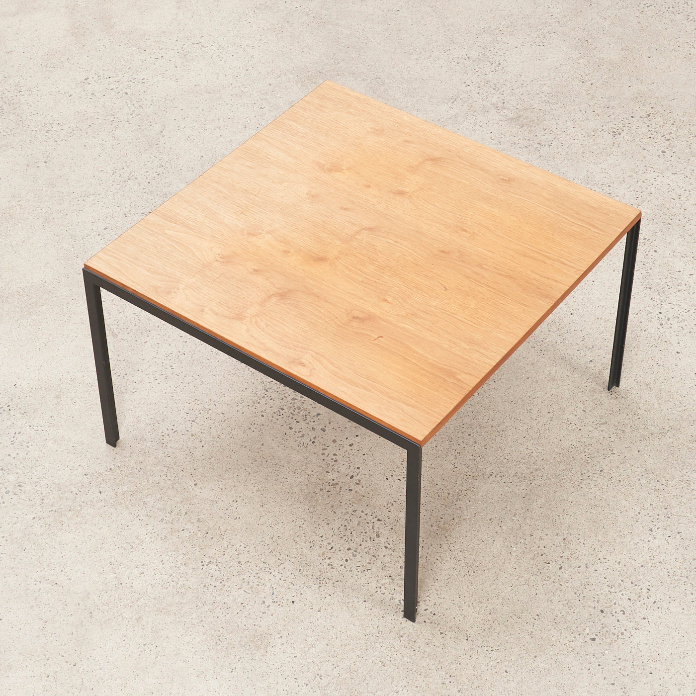 Walnut Side Table w/ Metal Base