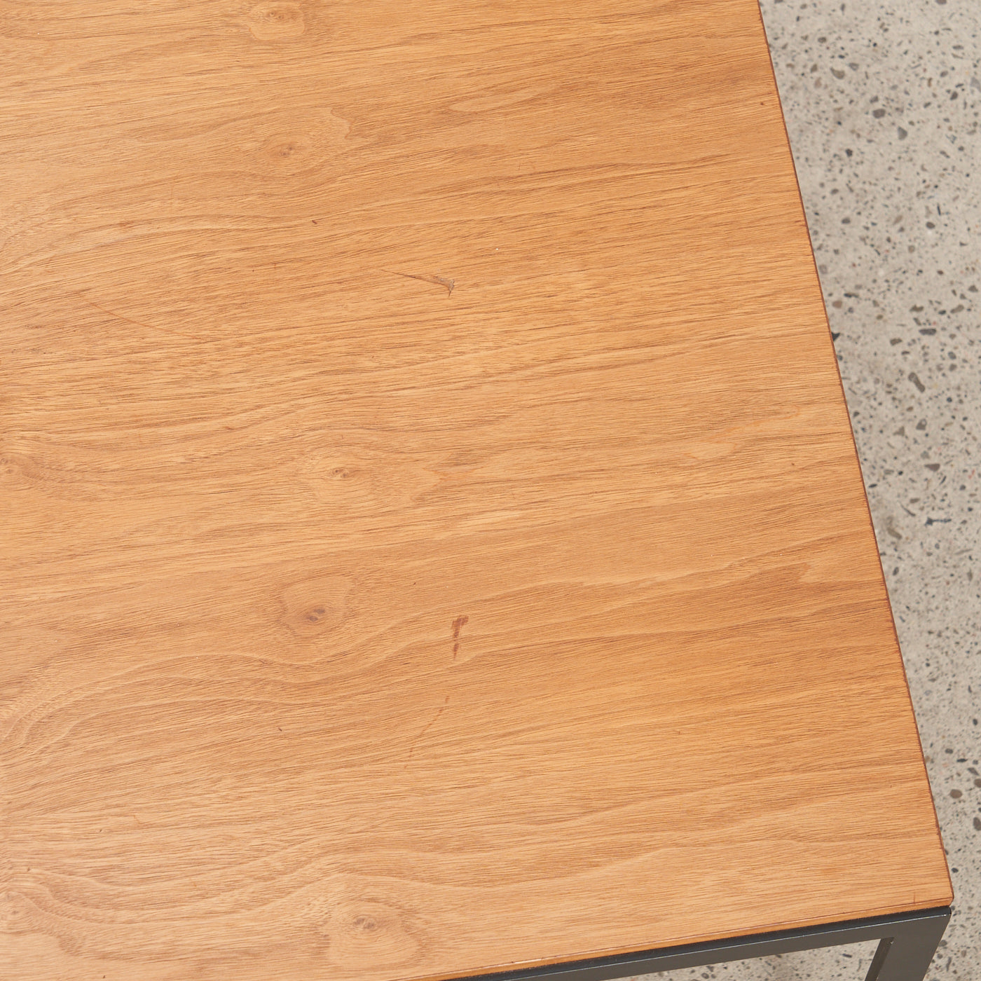 Walnut Side Table w/ Metal Base