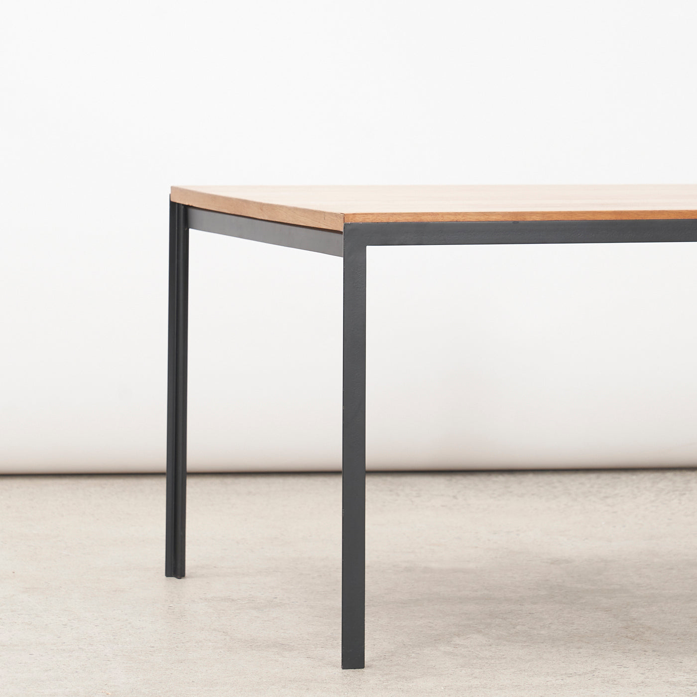 Walnut Side Table w/ Metal Base