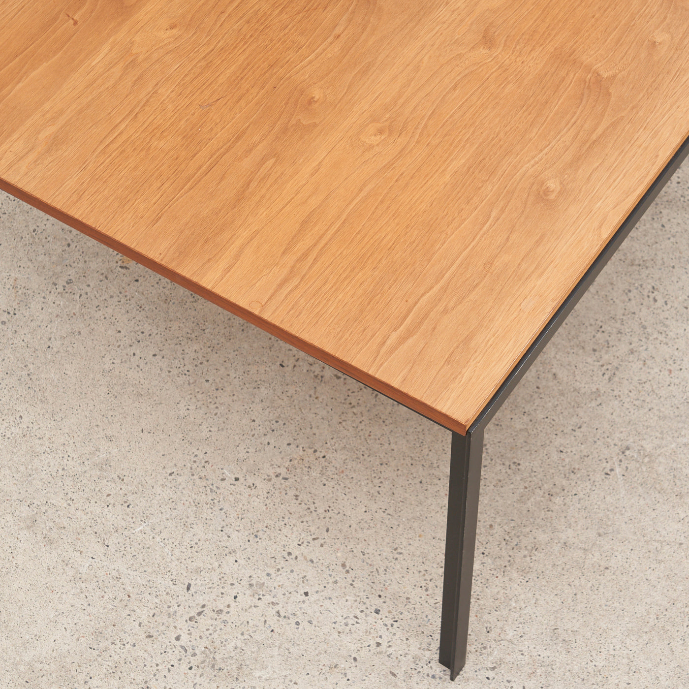 Walnut Side Table w/ Metal Base