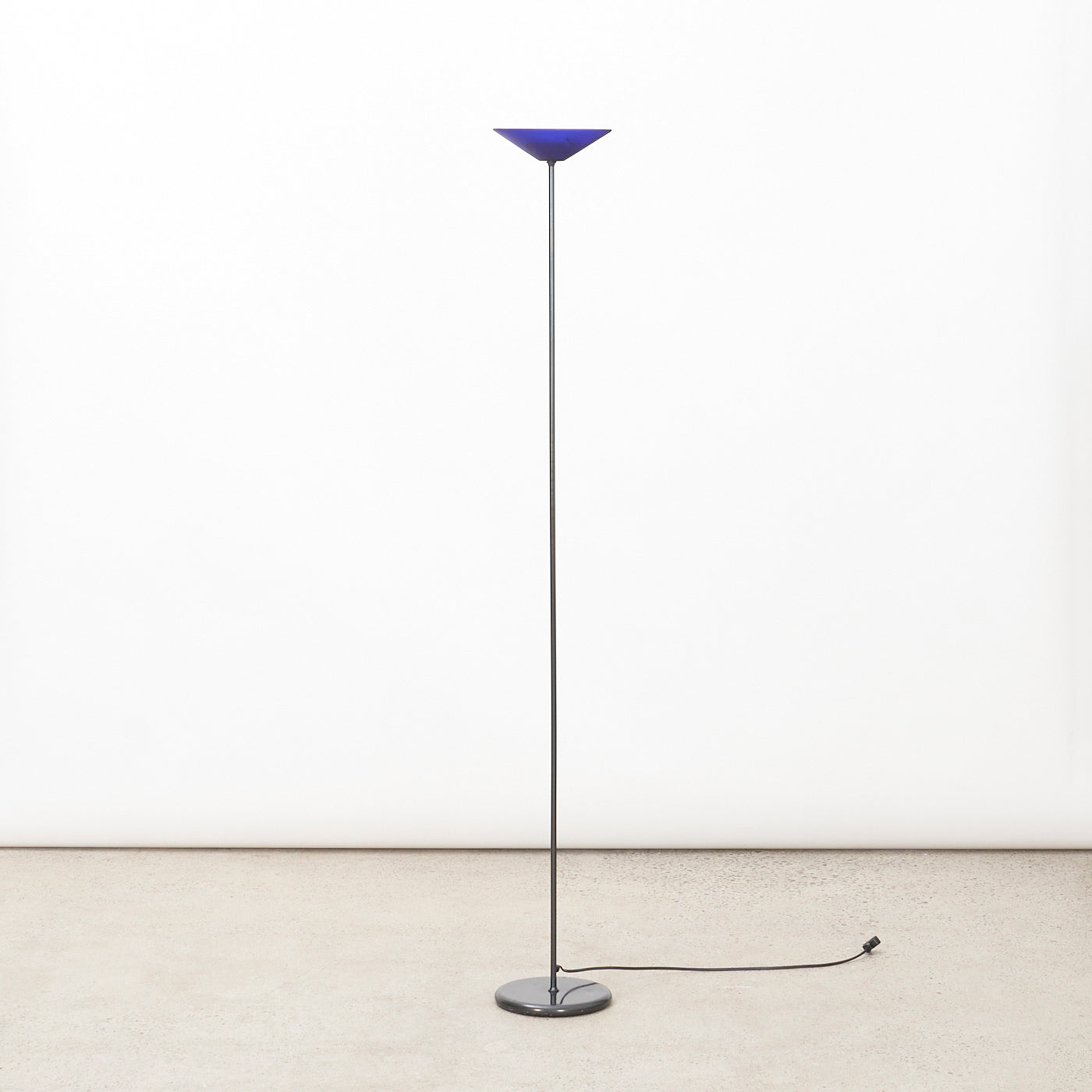 Vintage Murano Floor Lamp w/ Blue Glass Shade