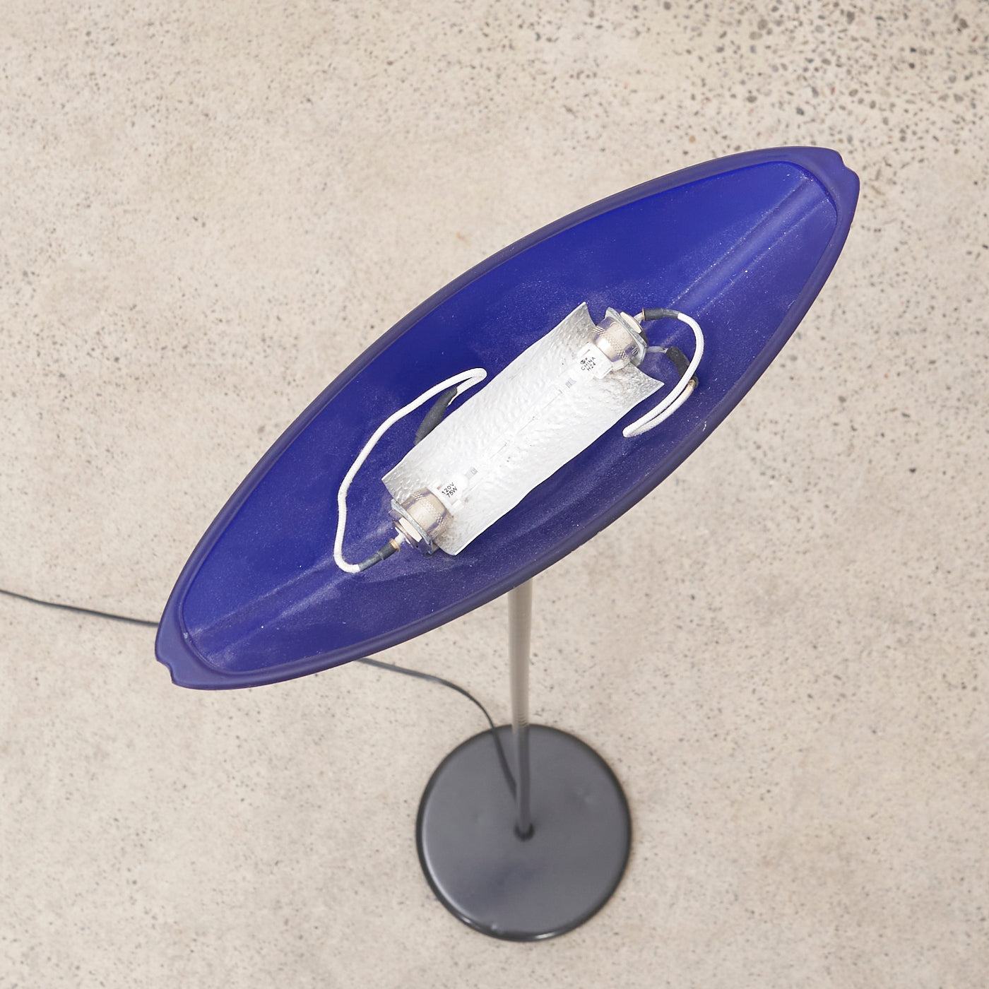 Vintage Murano Floor Lamp w/ Blue Glass Shade