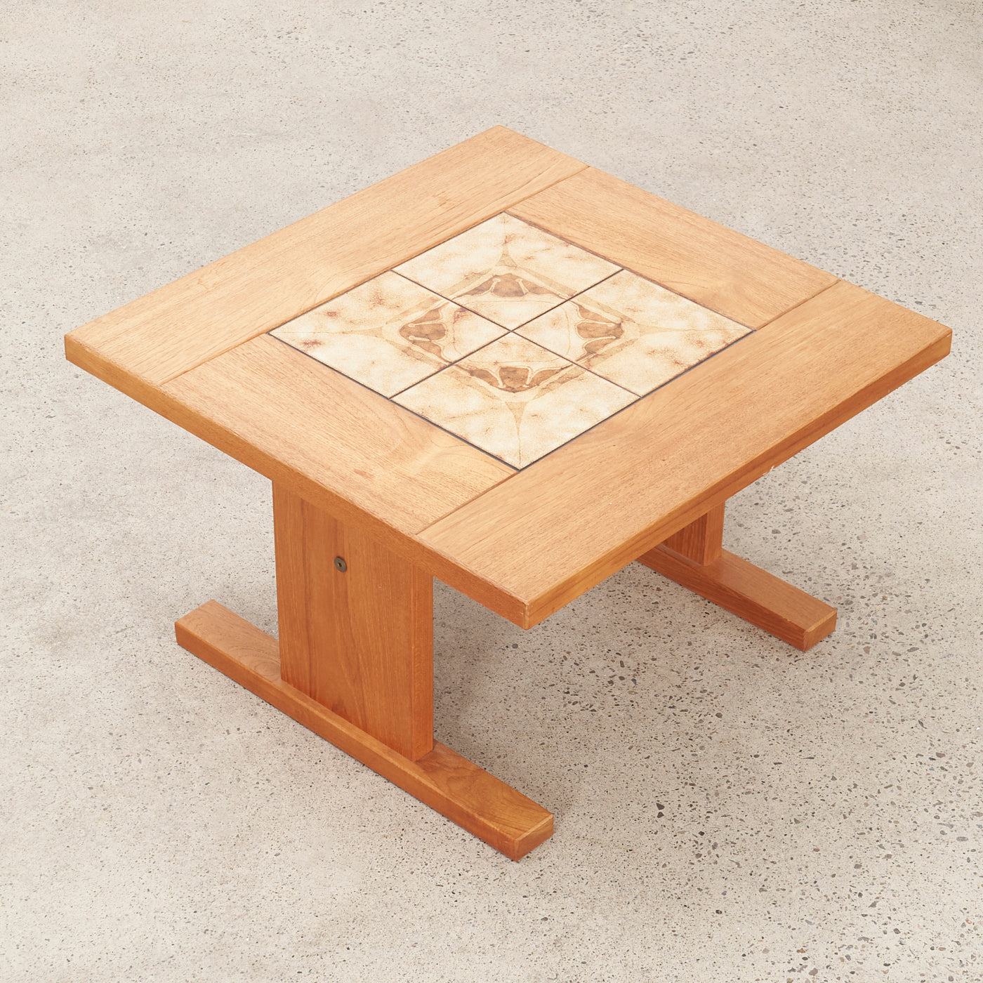 Teak Tile Top Side Table