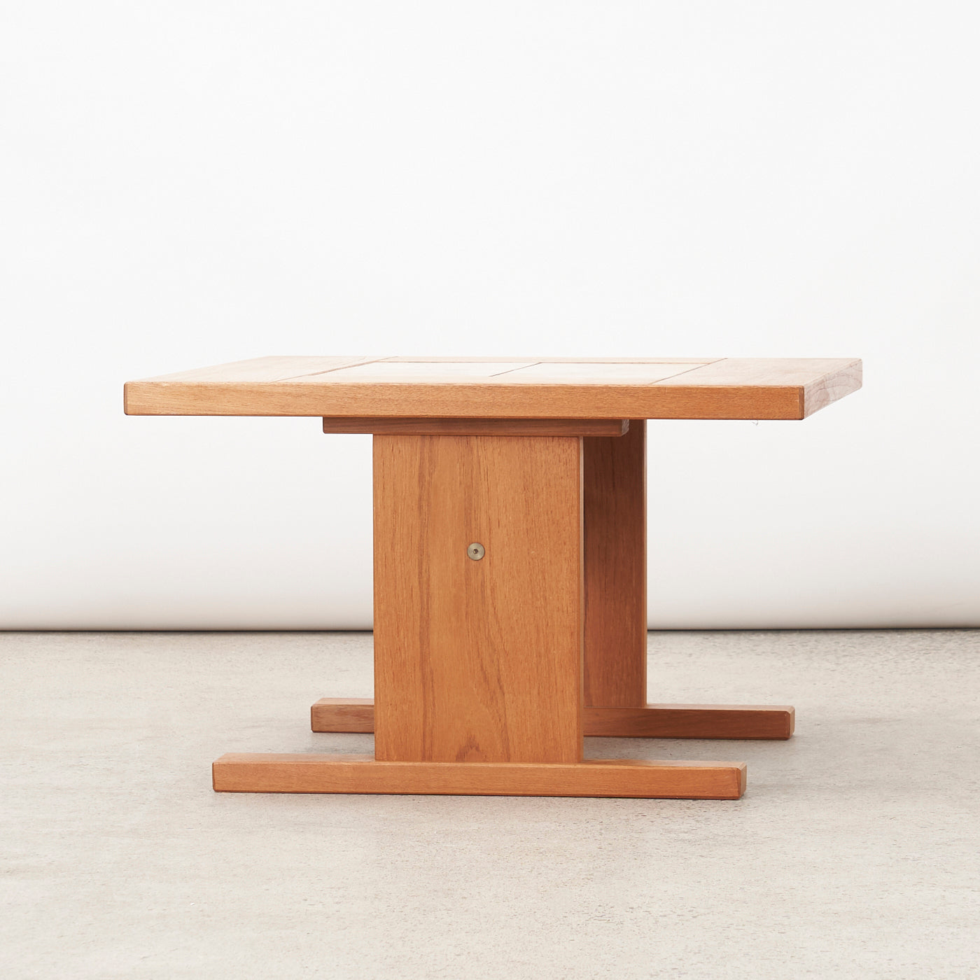 Teak Tile Top Side Table