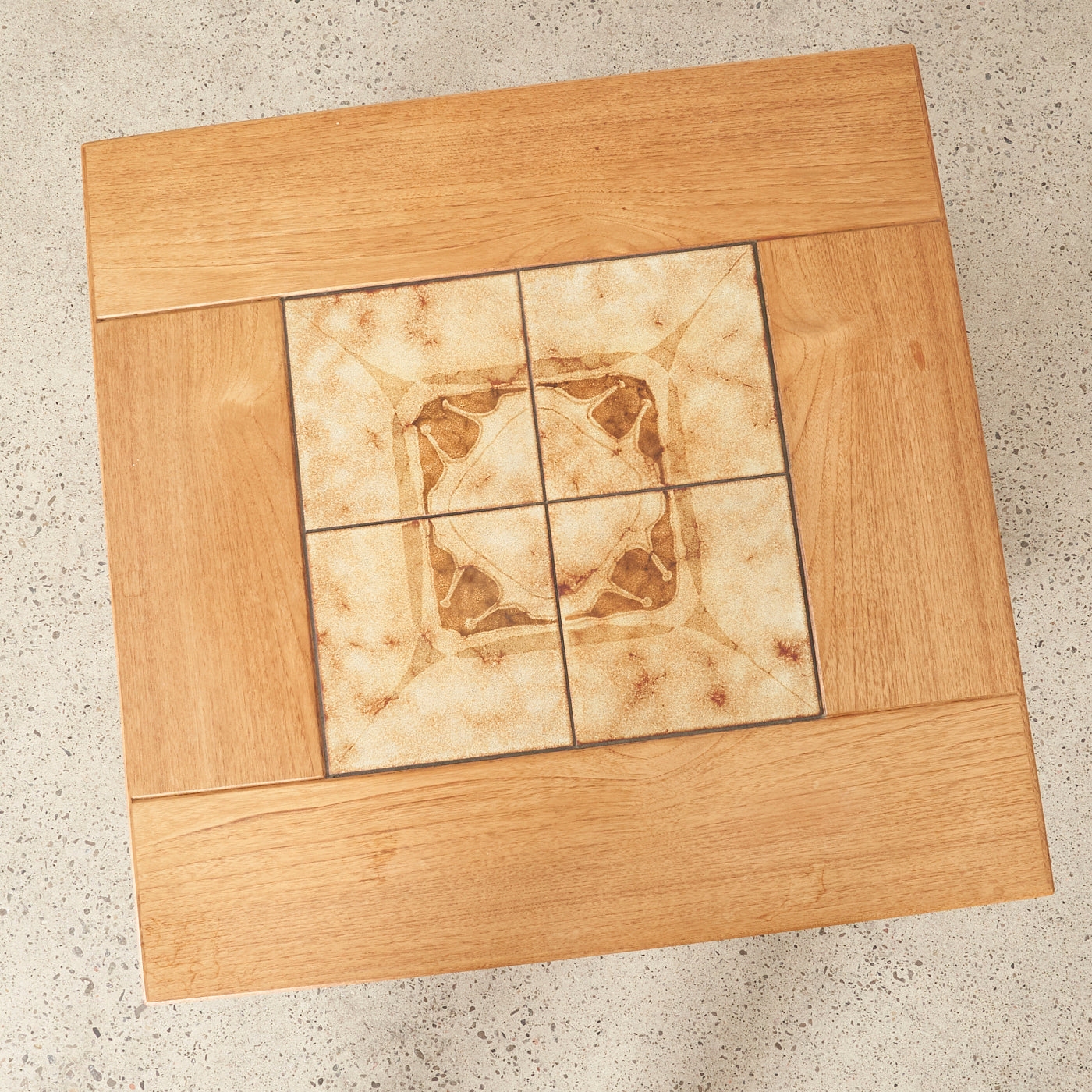 Teak Tile Top Side Table