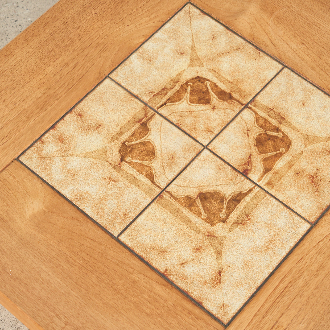 Teak Tile Top Side Table