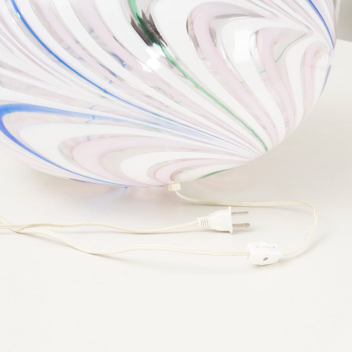 Large Murano Glass Swirl Table Lamp, Italy