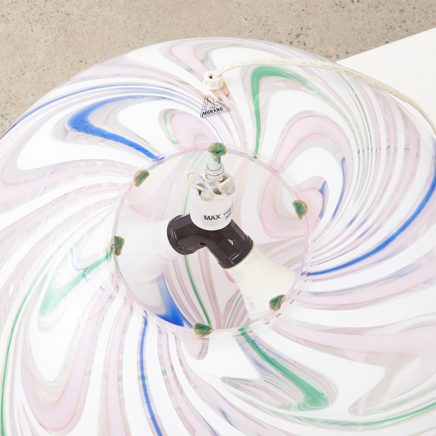 Large Murano Glass Swirl Table Lamp, Italy