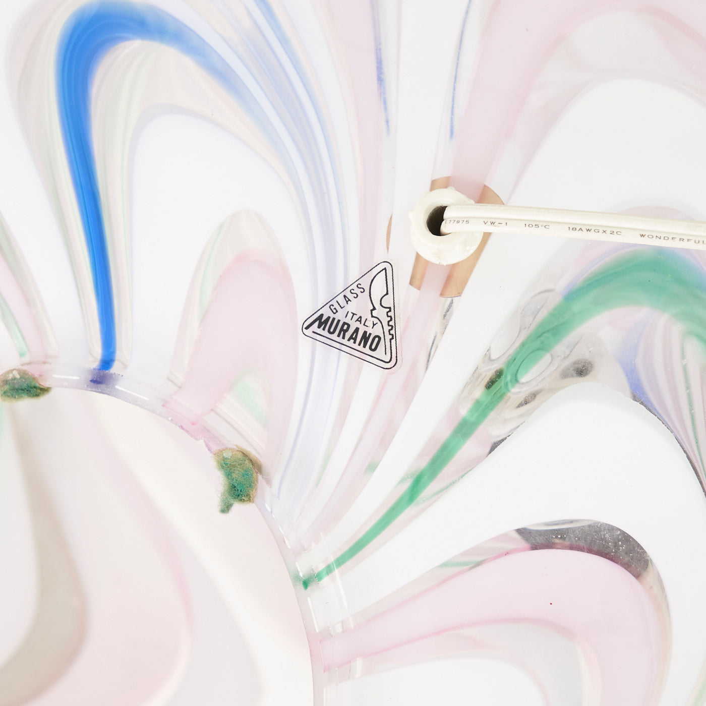 Large Murano Glass Swirl Table Lamp, Italy