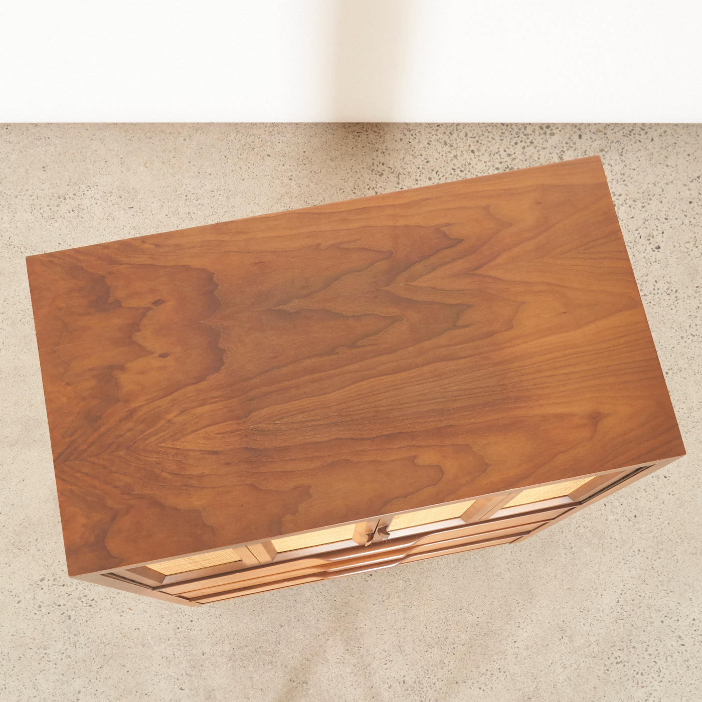 Walnut 4-Drawer Dresser w/ Cabinet