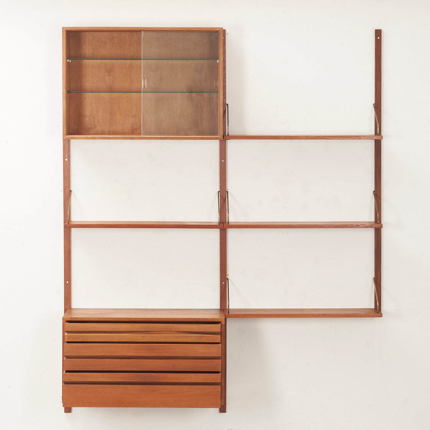 Modular Teak Wall Unit by Poul Cadovius