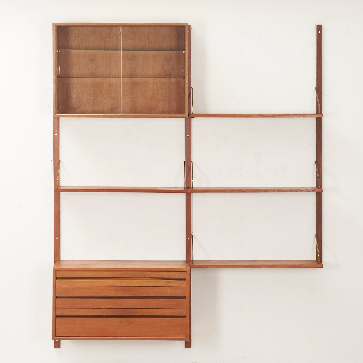 Modular Teak Wall Unit by Poul Cadovius