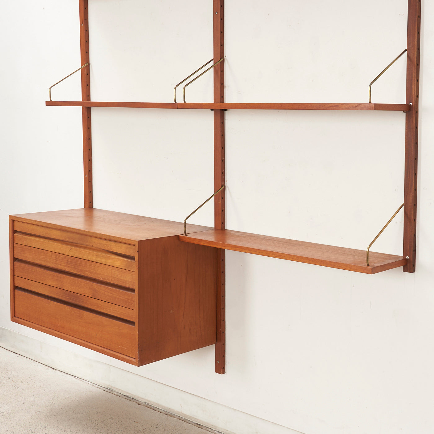 Modular Teak Wall Unit by Poul Cadovius