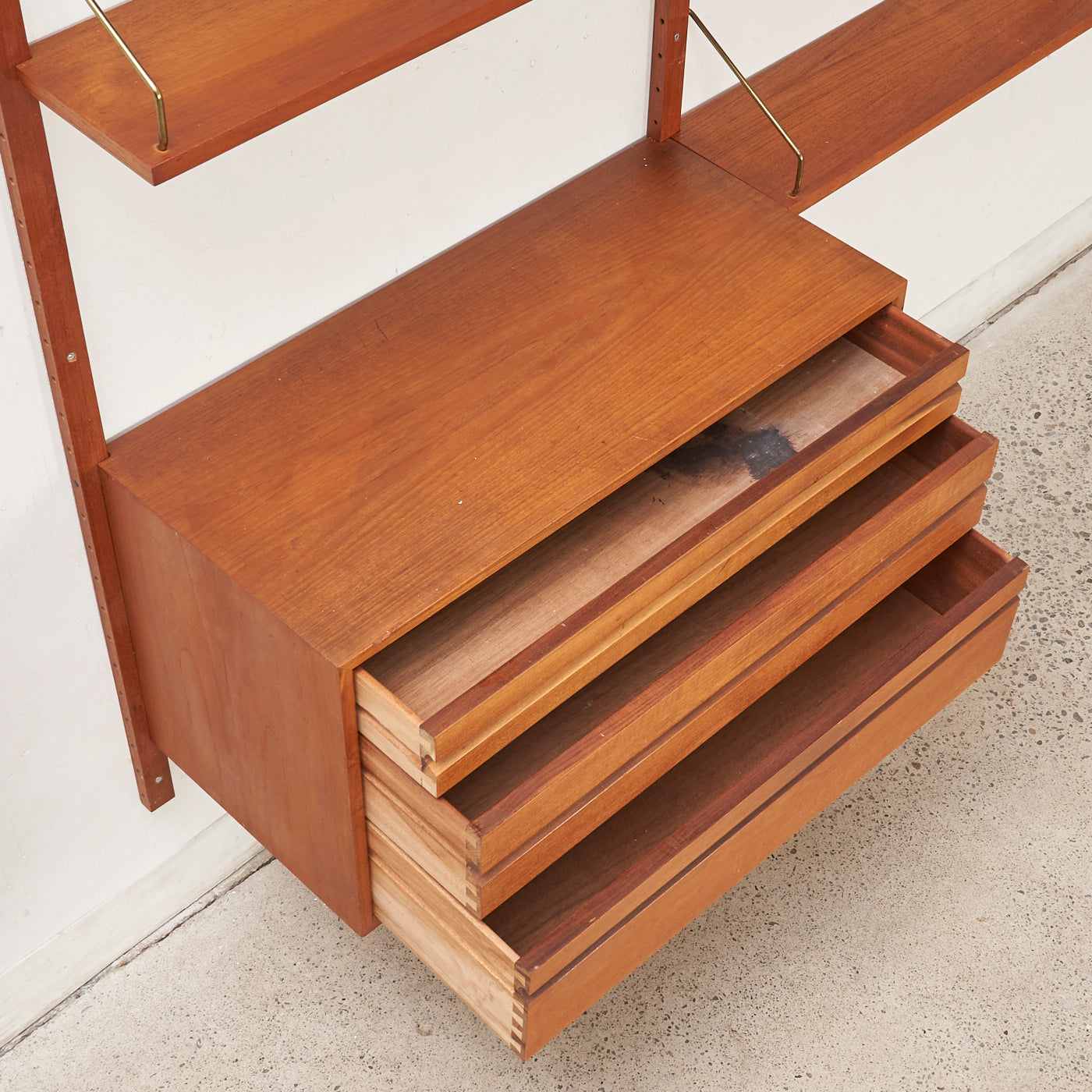 Modular Teak Wall Unit by Poul Cadovius