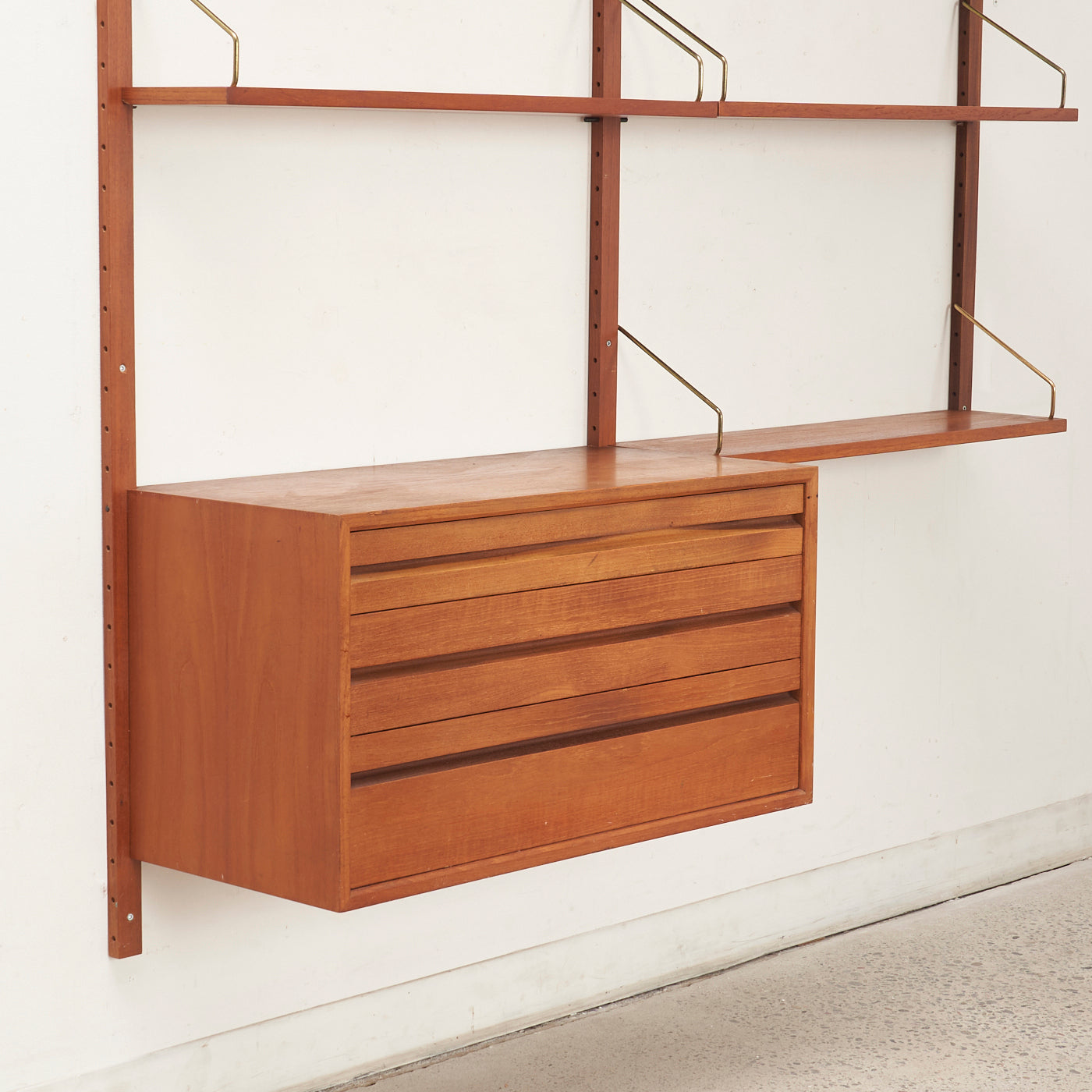 Modular Teak Wall Unit by Poul Cadovius