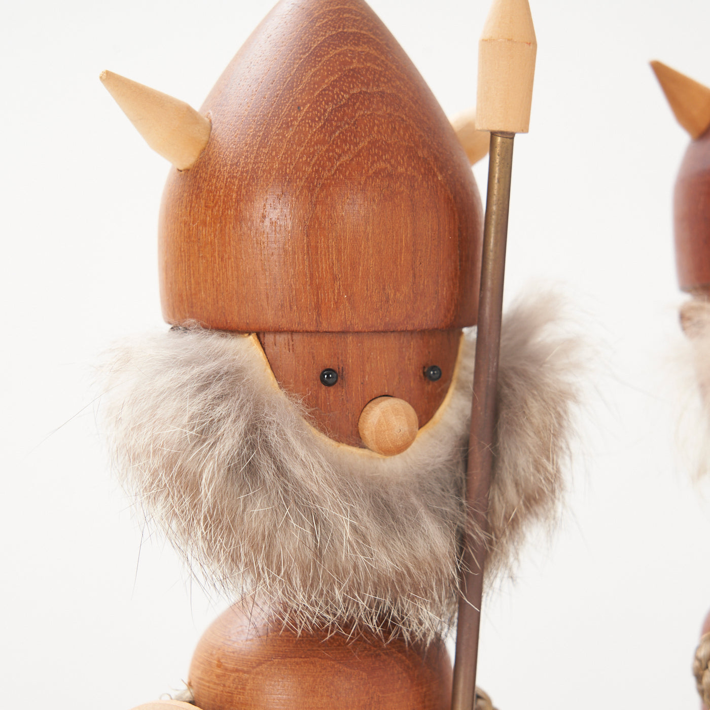 Pair of Teak Viking Figurines