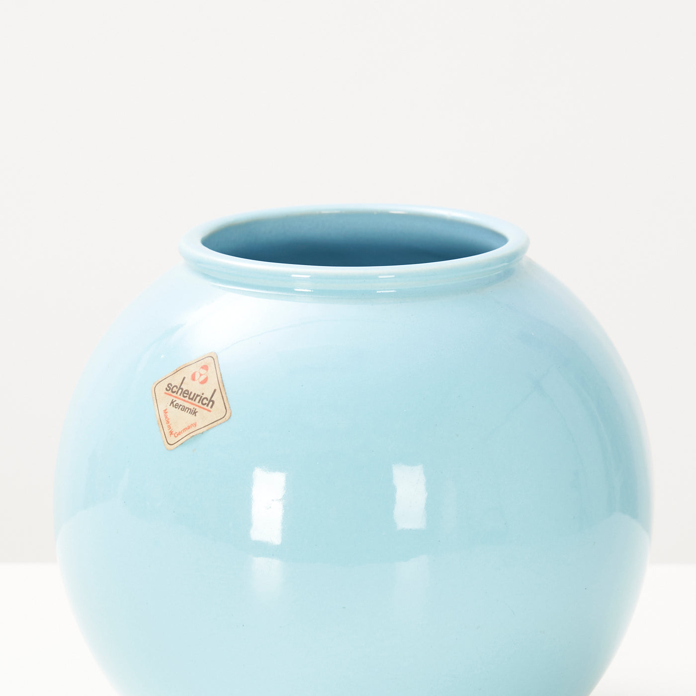 Turquoise Ceramic Vase by Scheurich, West Germany