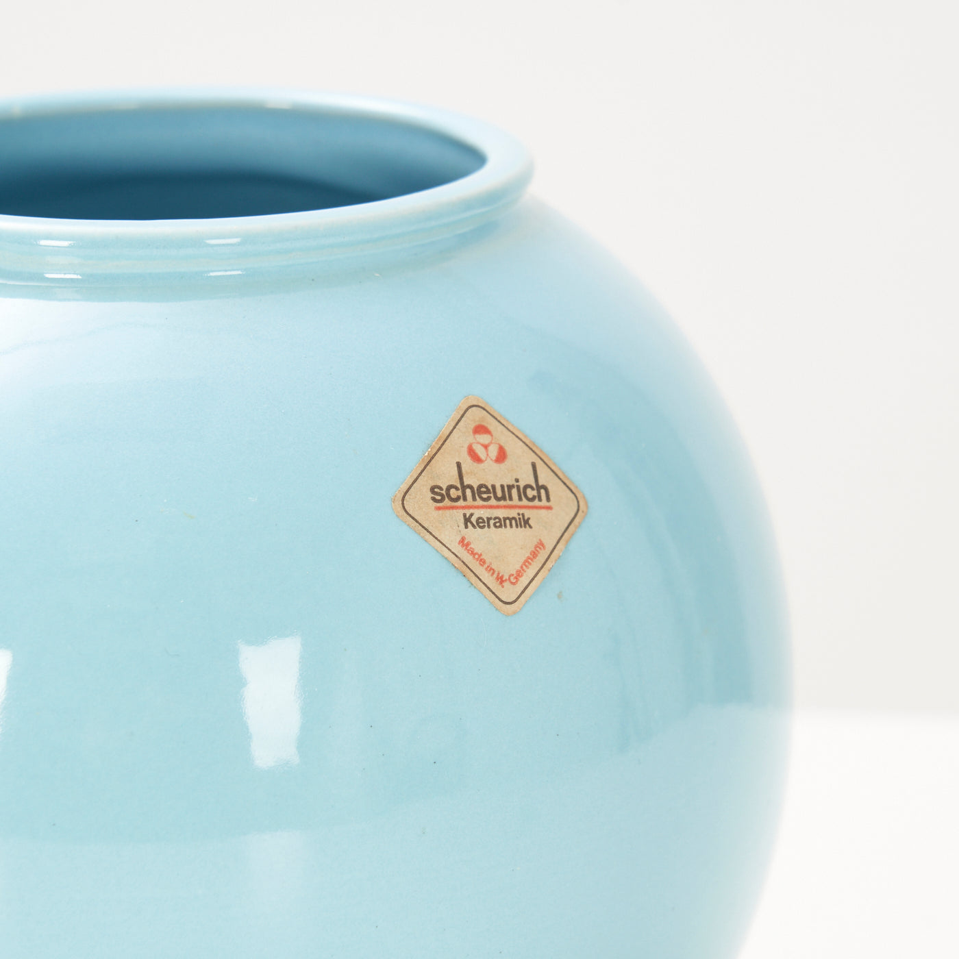 Turquoise Ceramic Vase by Scheurich, West Germany