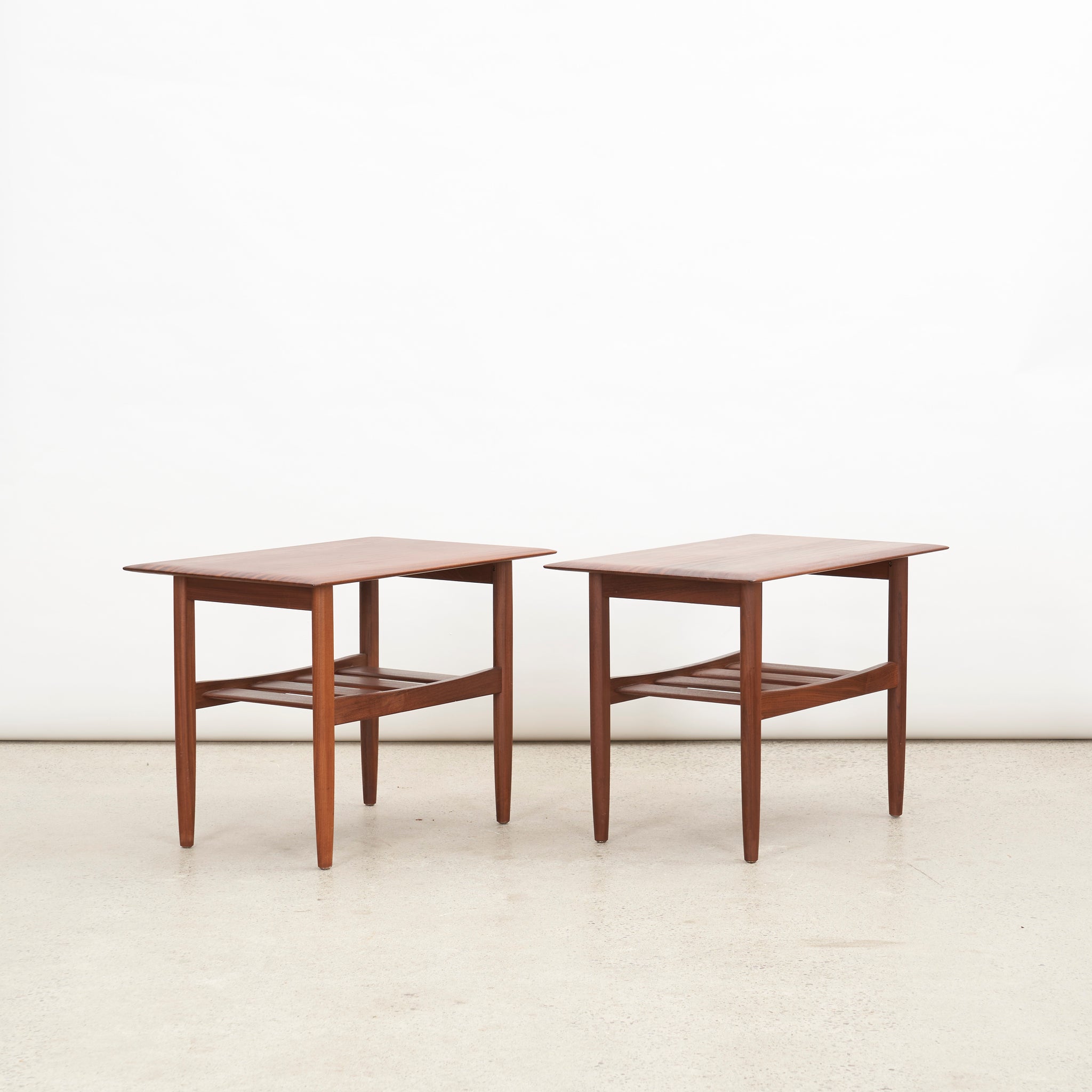 Pair of Solid Teak Side Tables by Imperial