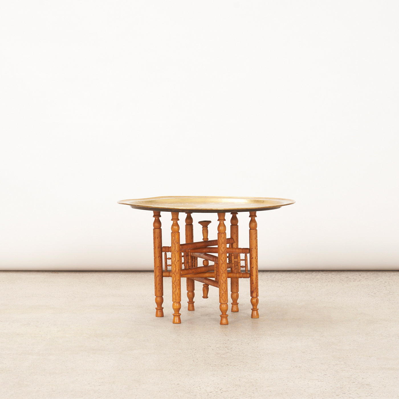 Vintage Brass Top Side Table