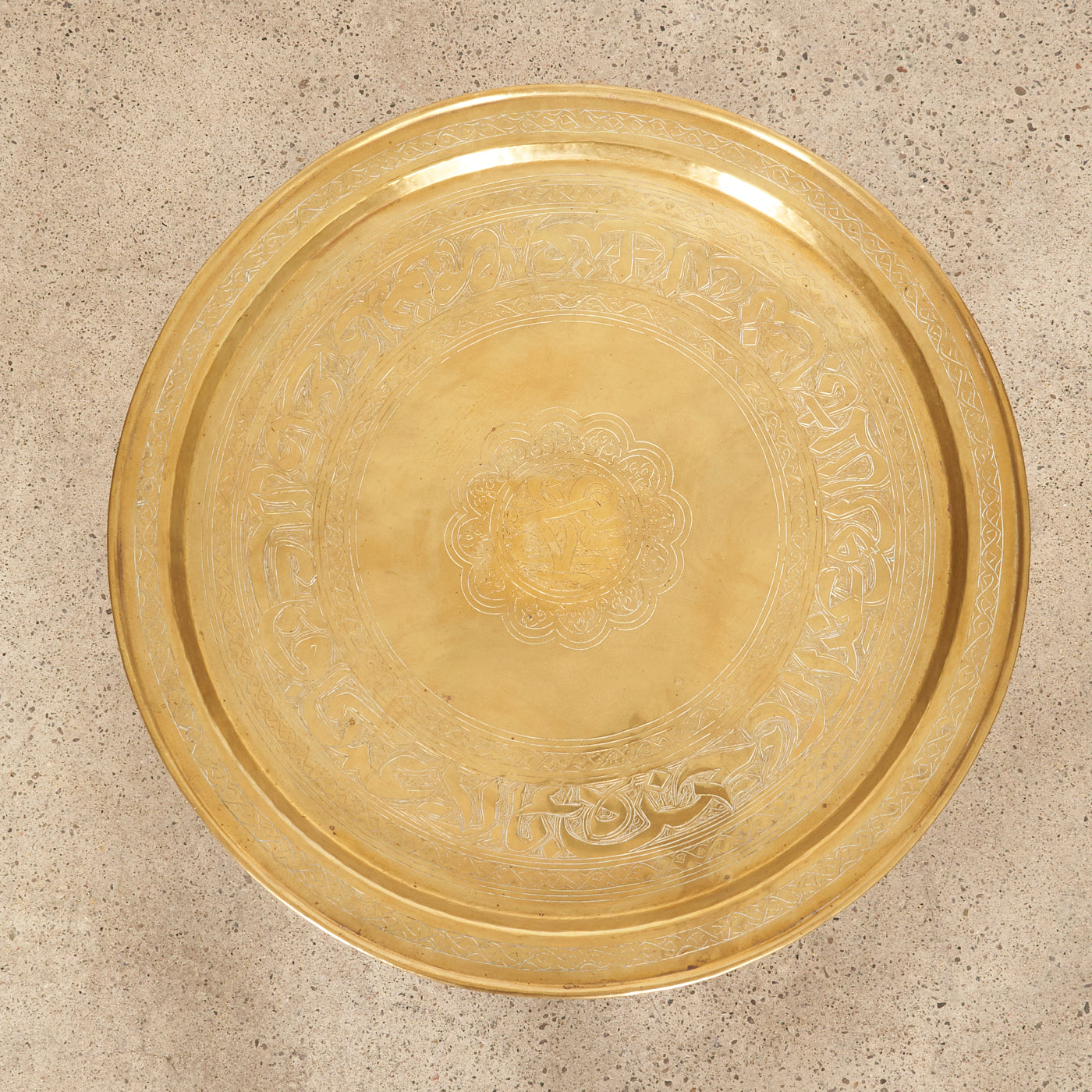Vintage Brass Top Side Table