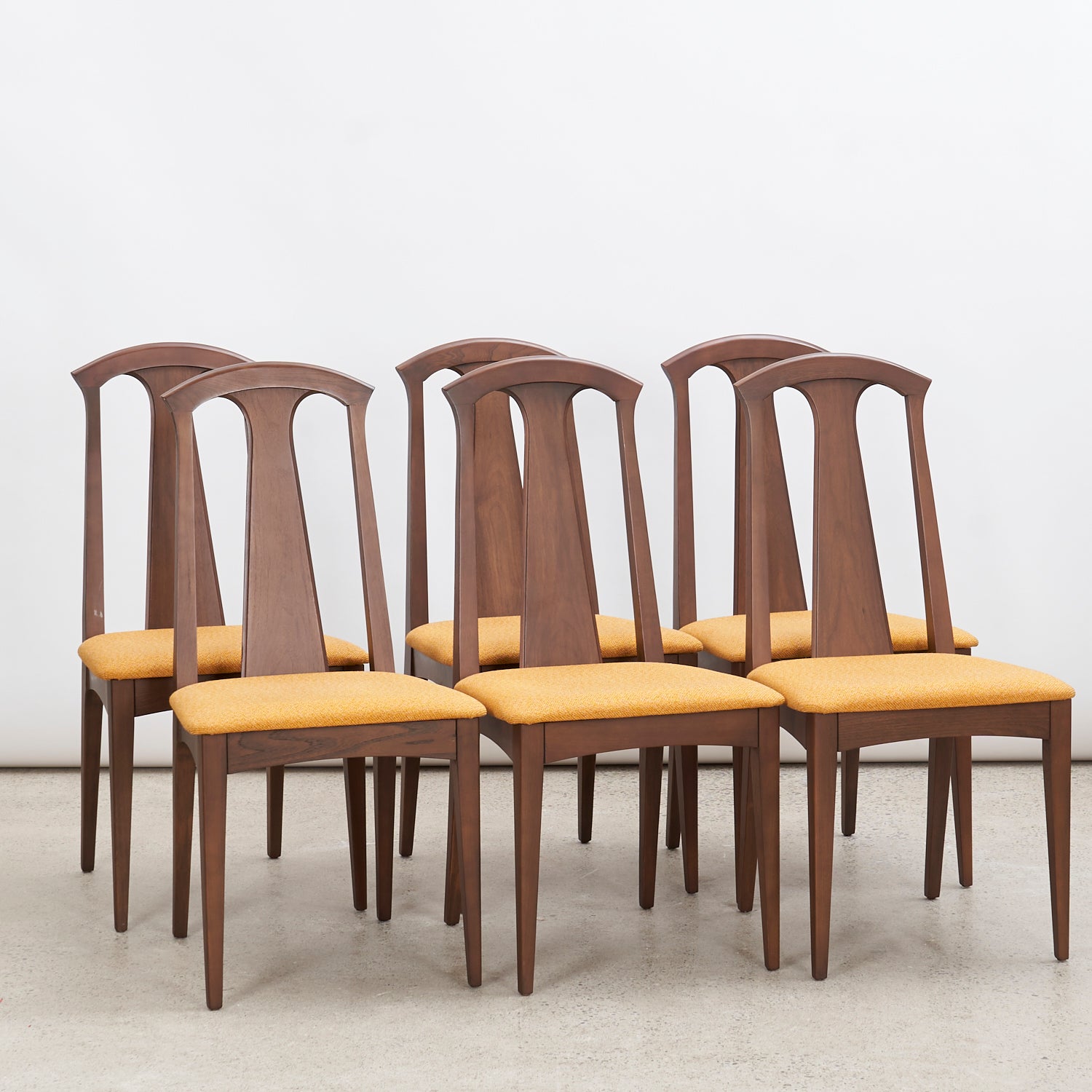 Set of 6 Walnut Dining Chairs