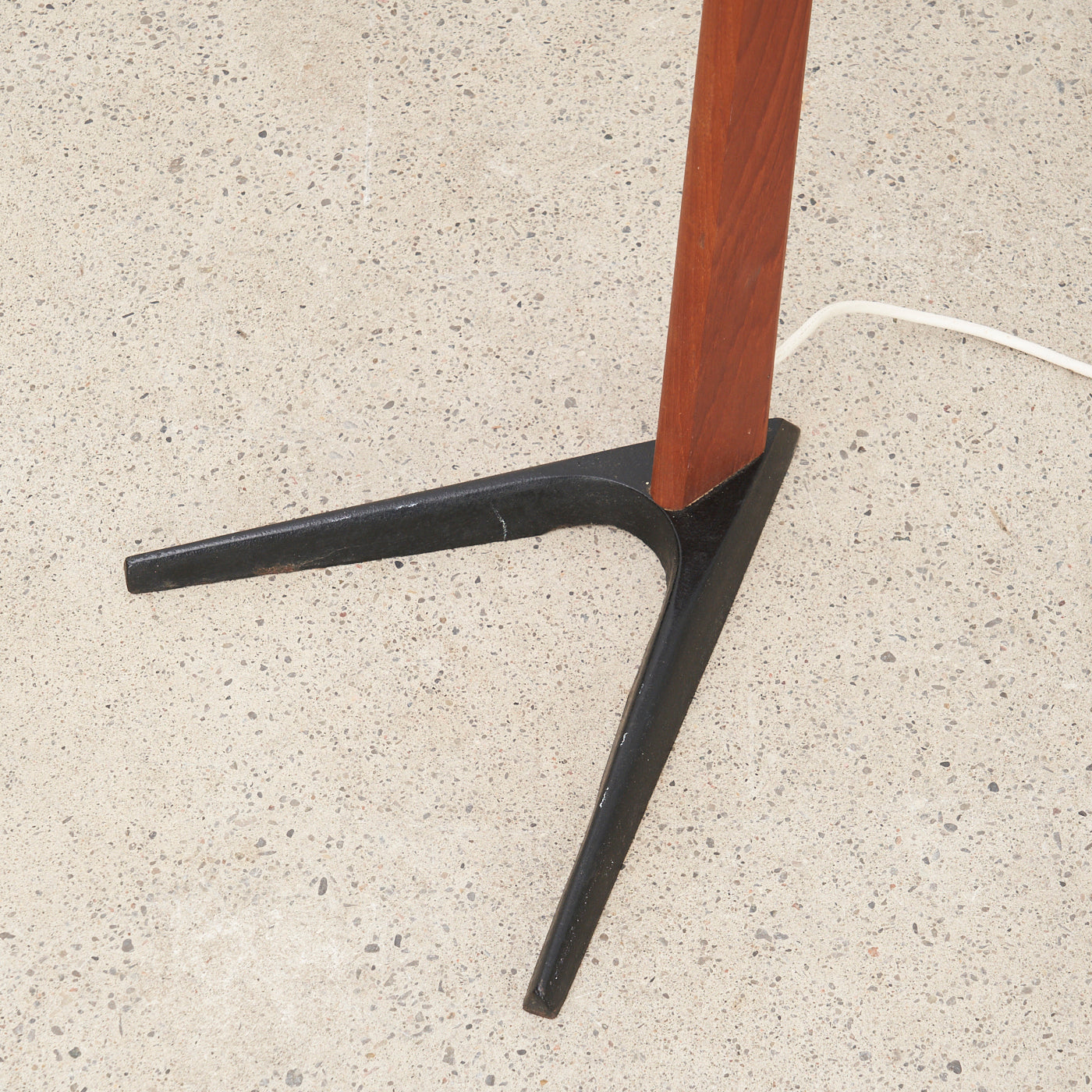 Teak Floor Lamp w/ Fabric Shade
