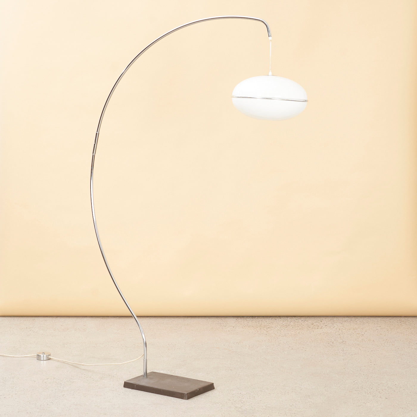 Chrome Arc Lamp w/ Acrylic Shade