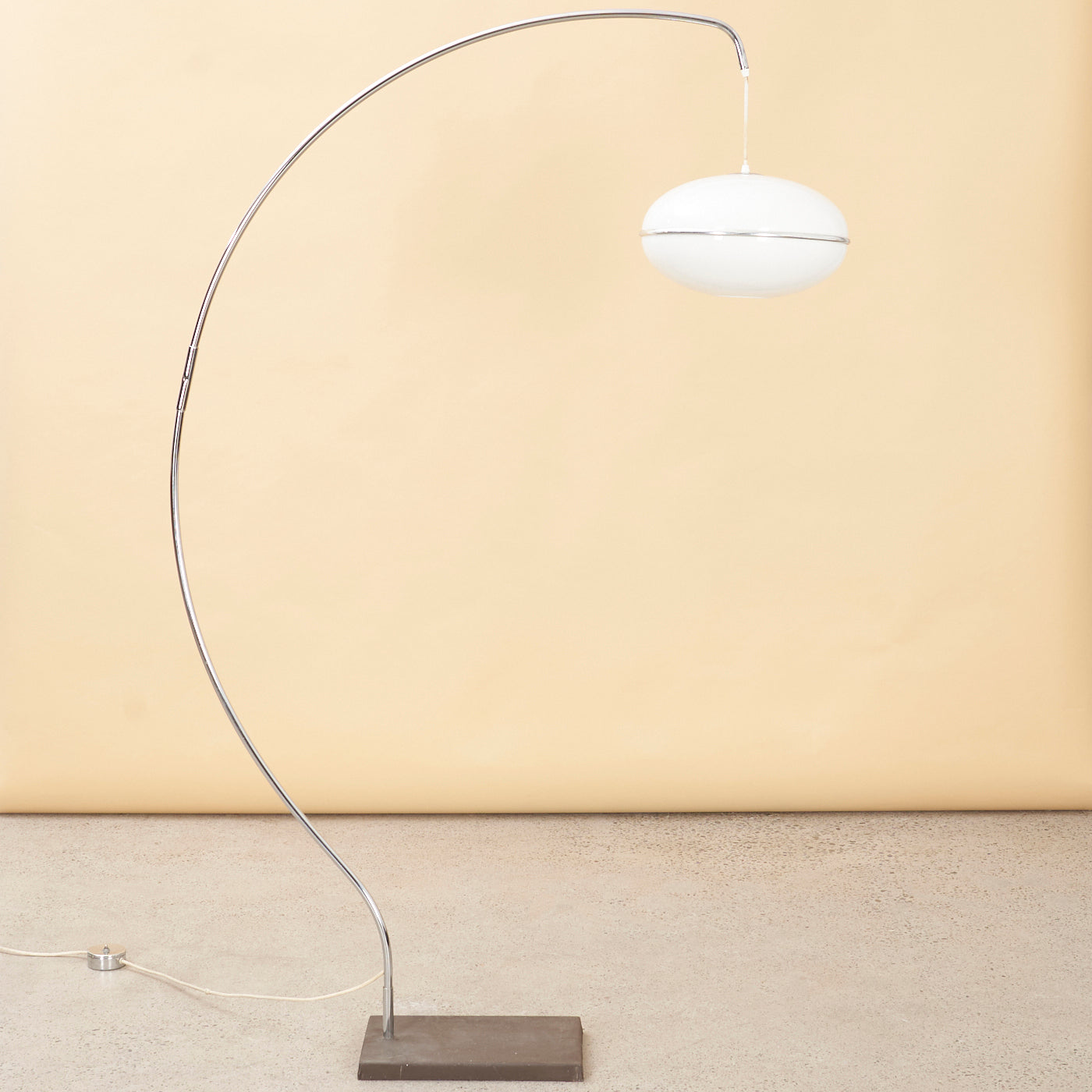 Chrome Arc Lamp w/ Acrylic Shade