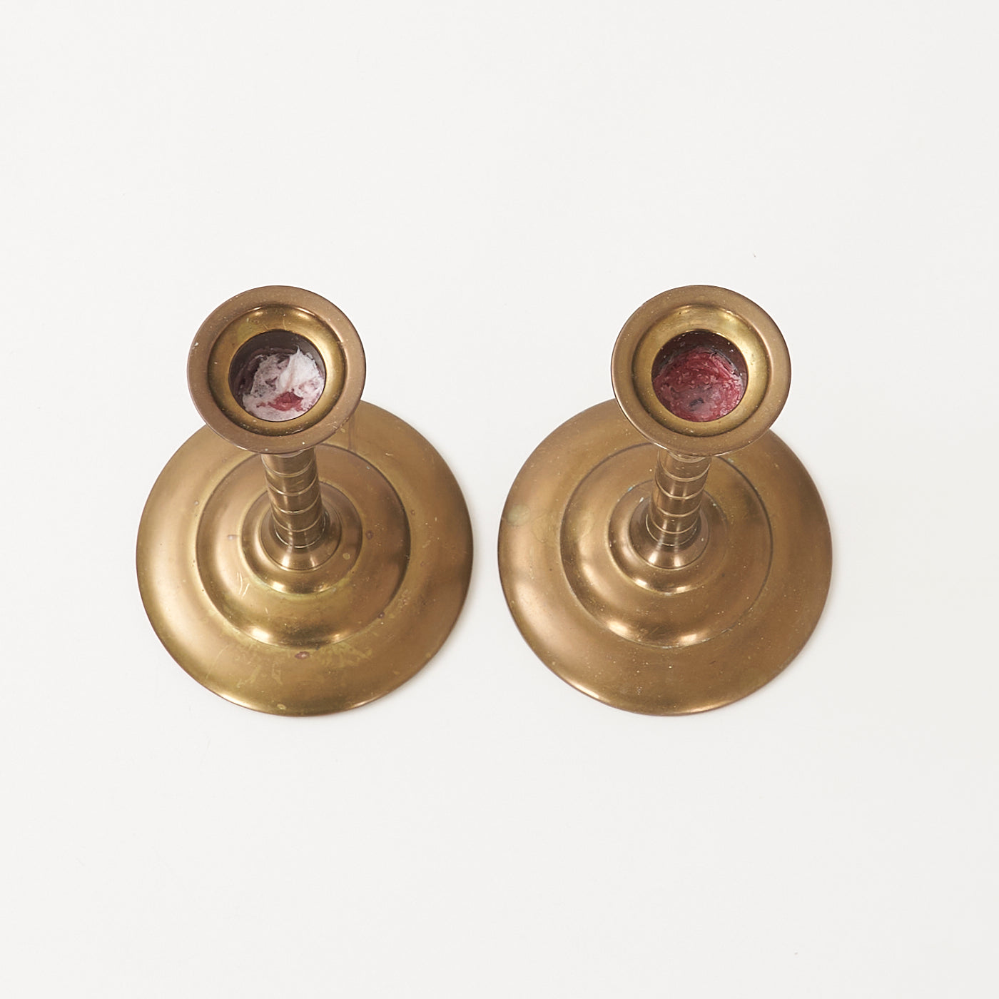 Pair of Brass-Toned Candlesticks, Germany